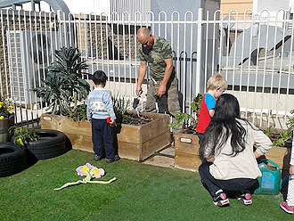 Rainbow Kindergarten vegetable garden for children